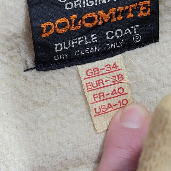 Vintage beige coat, duffle coat beige wool original Dolomite duffle coat, winter - Picture 6 of 15
